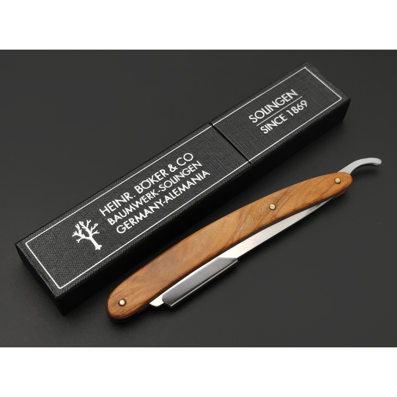 Boker Solingen бритва-шаветка Pro Barberette Olive 140906, рукоять Олива
