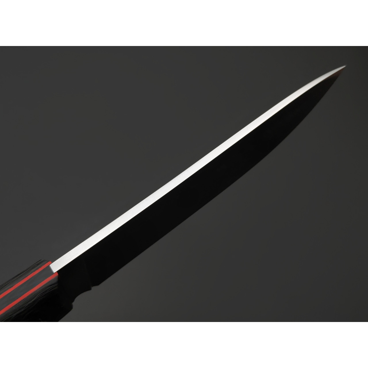 Град Горький нож Охотник сталь CPR satin, рукоять Carbon fiber G10, мозаичные пины