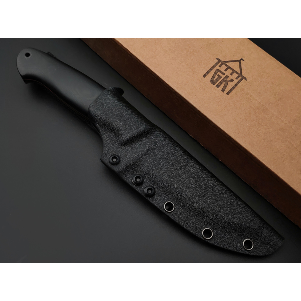 Град Горький нож Охотник сталь VG-10 satin, спуски конвекс рукоять G10 black & red