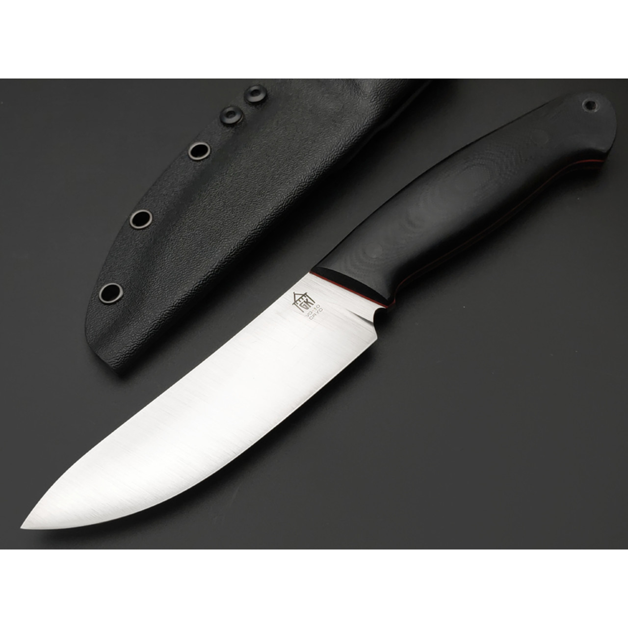 Град Горький нож Охотник сталь VG-10 satin, спуски конвекс рукоять G10 black & red