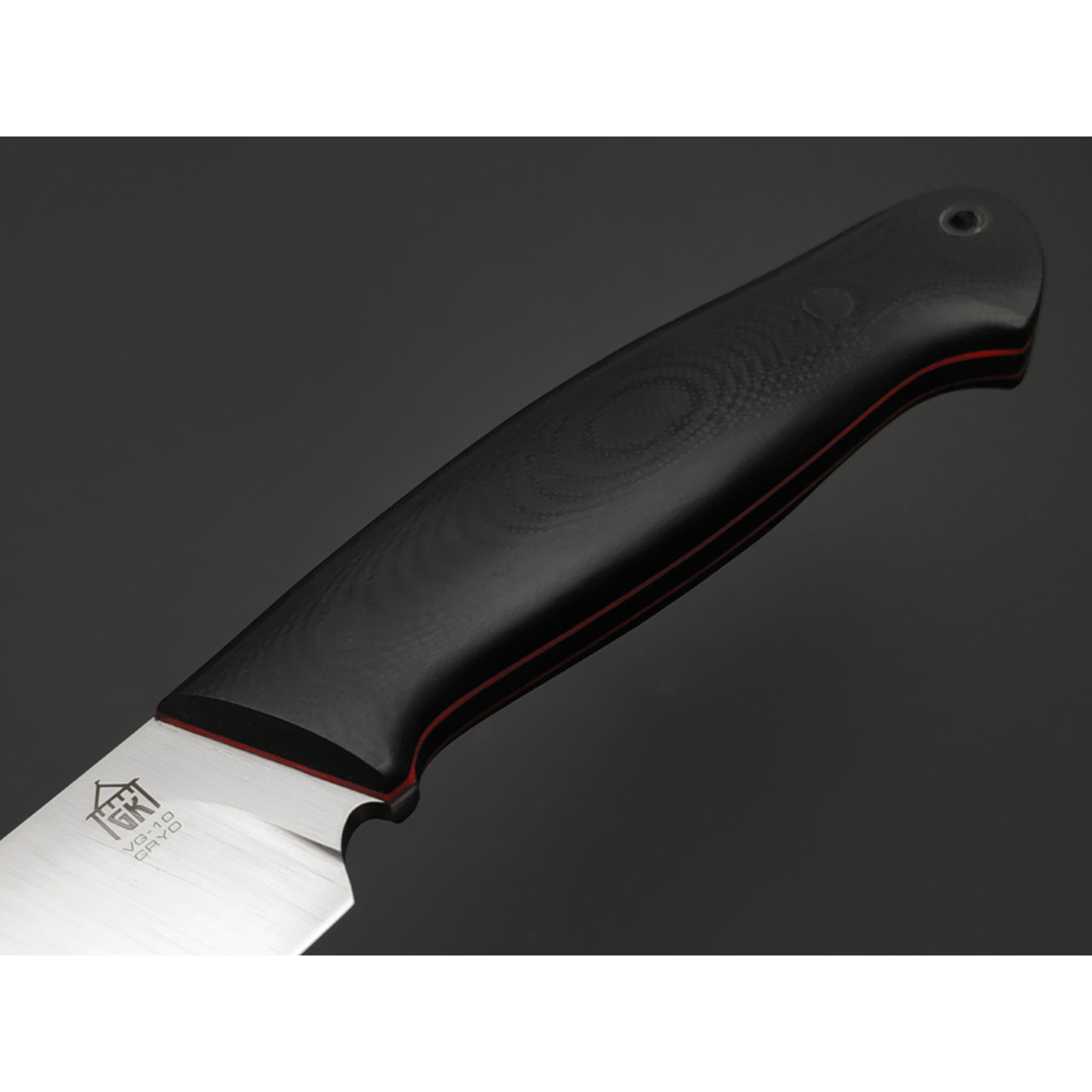 Град Горький нож Охотник сталь VG-10 satin, спуски конвекс рукоять G10 black & red