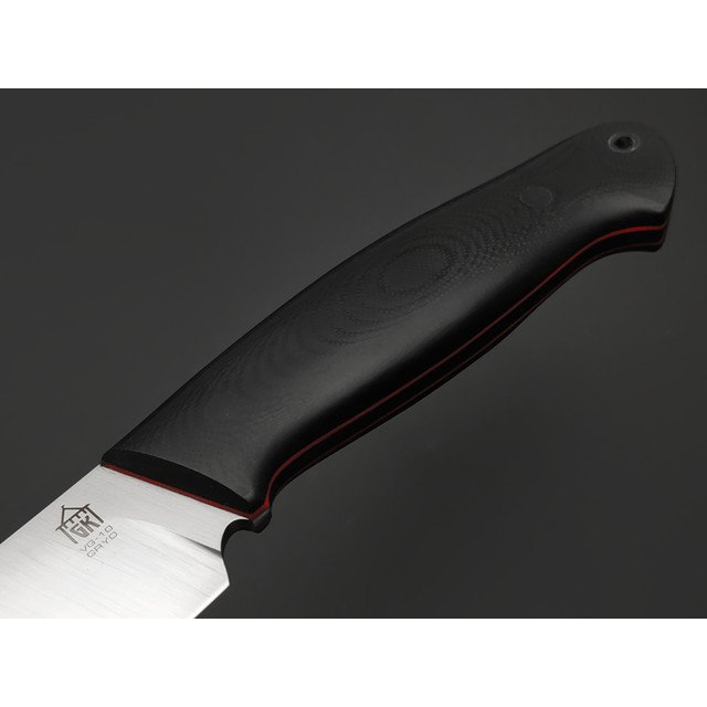 Град Горький нож Охотник сталь VG-10 satin, спуски конвекс рукоять G10 black & red