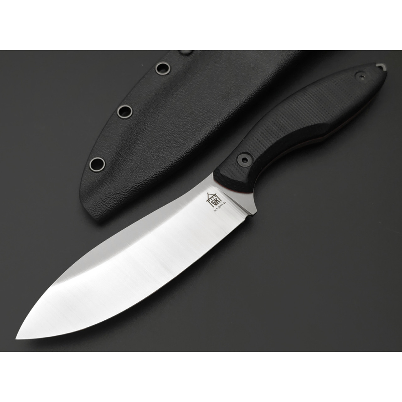 Град Горький нож Канадец сталь Х12МФ satin рукоять G10 black & red