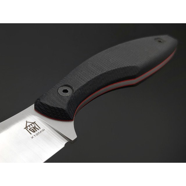 Град Горький нож Канадец сталь Х12МФ satin рукоять G10 black & red