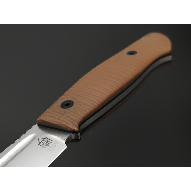 Град Горький нож Тигр сталь VG-10 satin, спуски конвекс, рукоять Micarta tan G10 black
