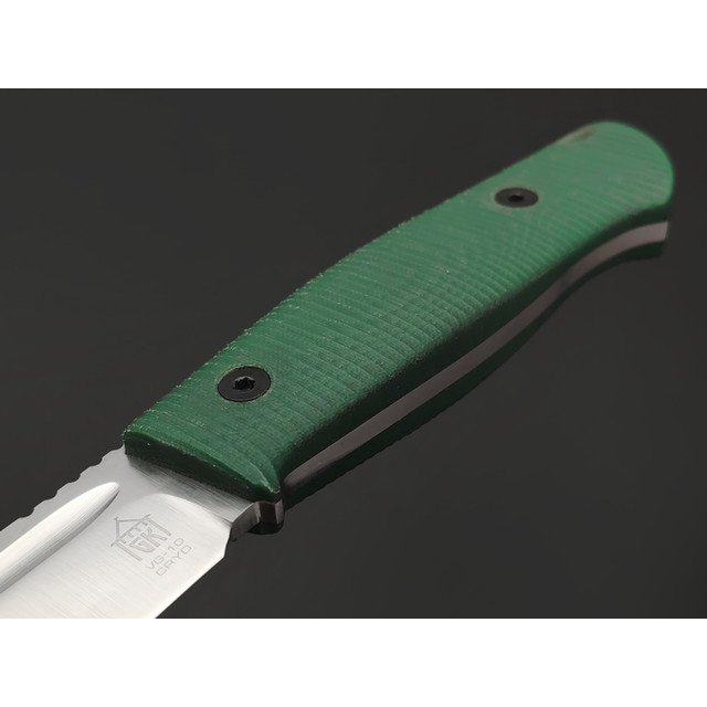 Град Горький нож Тигр сталь VG-10 satin, спуски конвекс рукоять Micarta green
