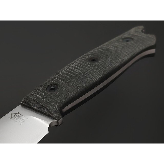 Град Горький нож Универсал сталь CPR satin, спуски конвекс рукоять Micarta OD green