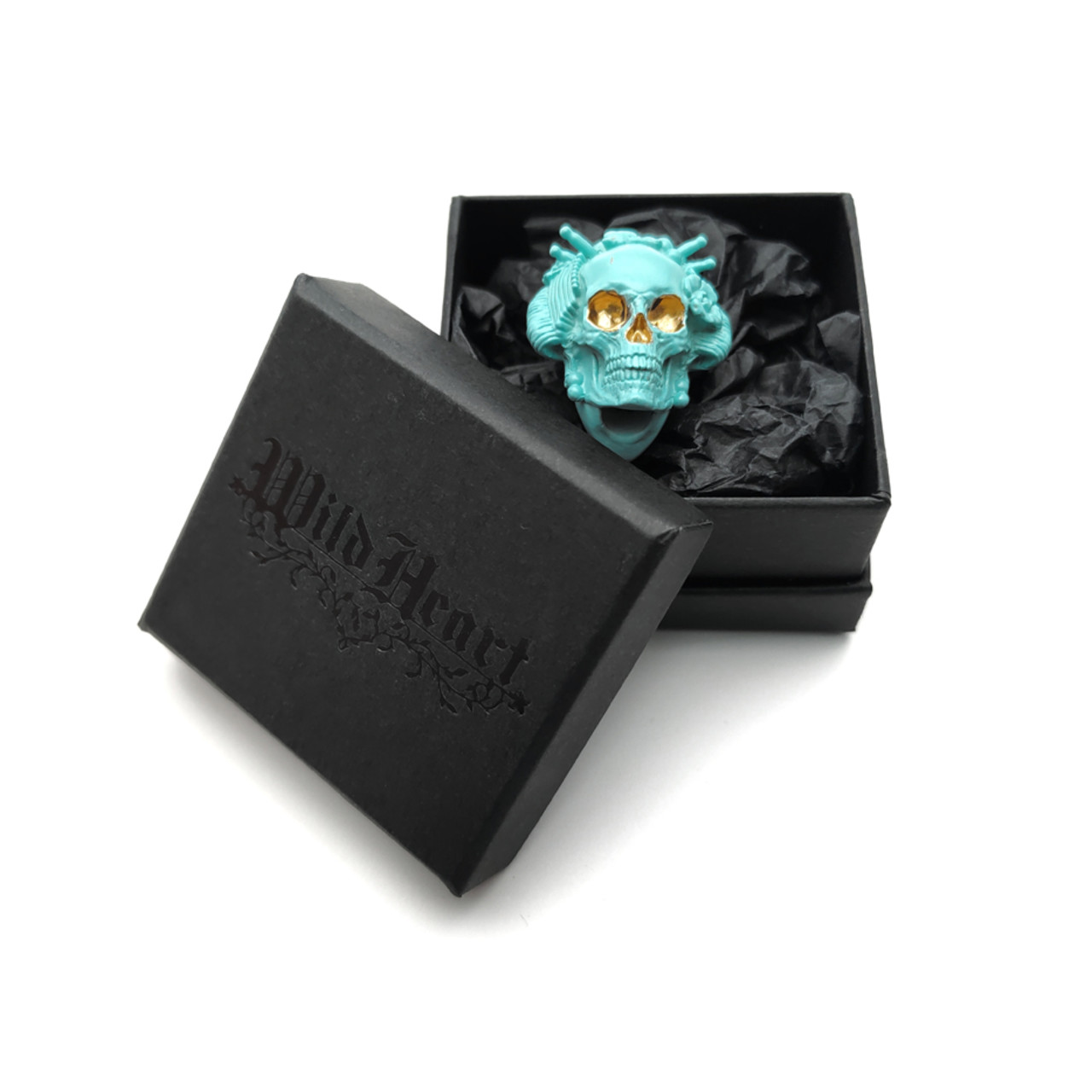 Wild Heart бусина "Гейша" нейзильбер, ceracote cyan