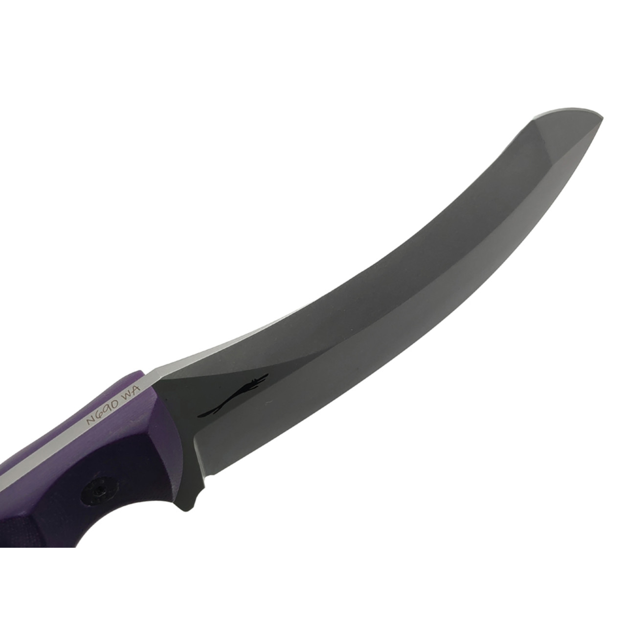 Волчий Век нож Кондрат 12 сталь N690 WA стоунвош, рукоять G10 purple, винты