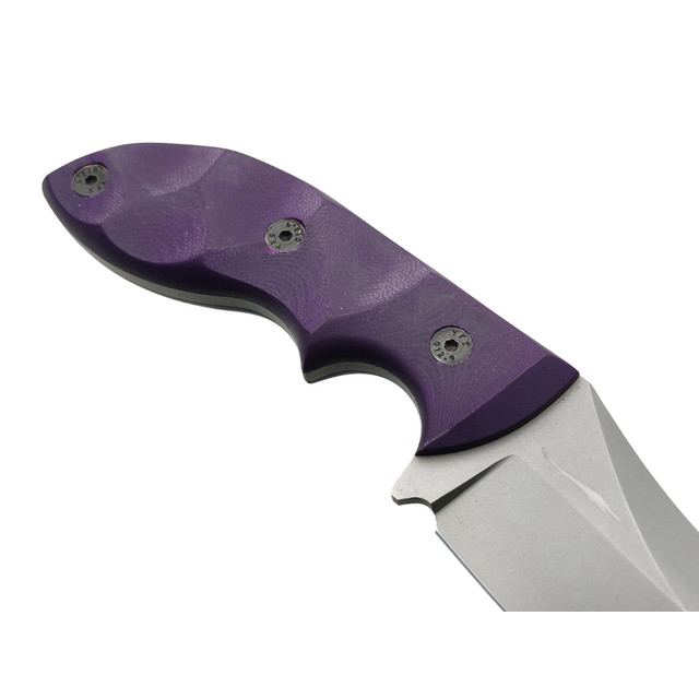 Волчий Век нож Кондрат 12 сталь N690 WA стоунвош, рукоять G10 purple, винты