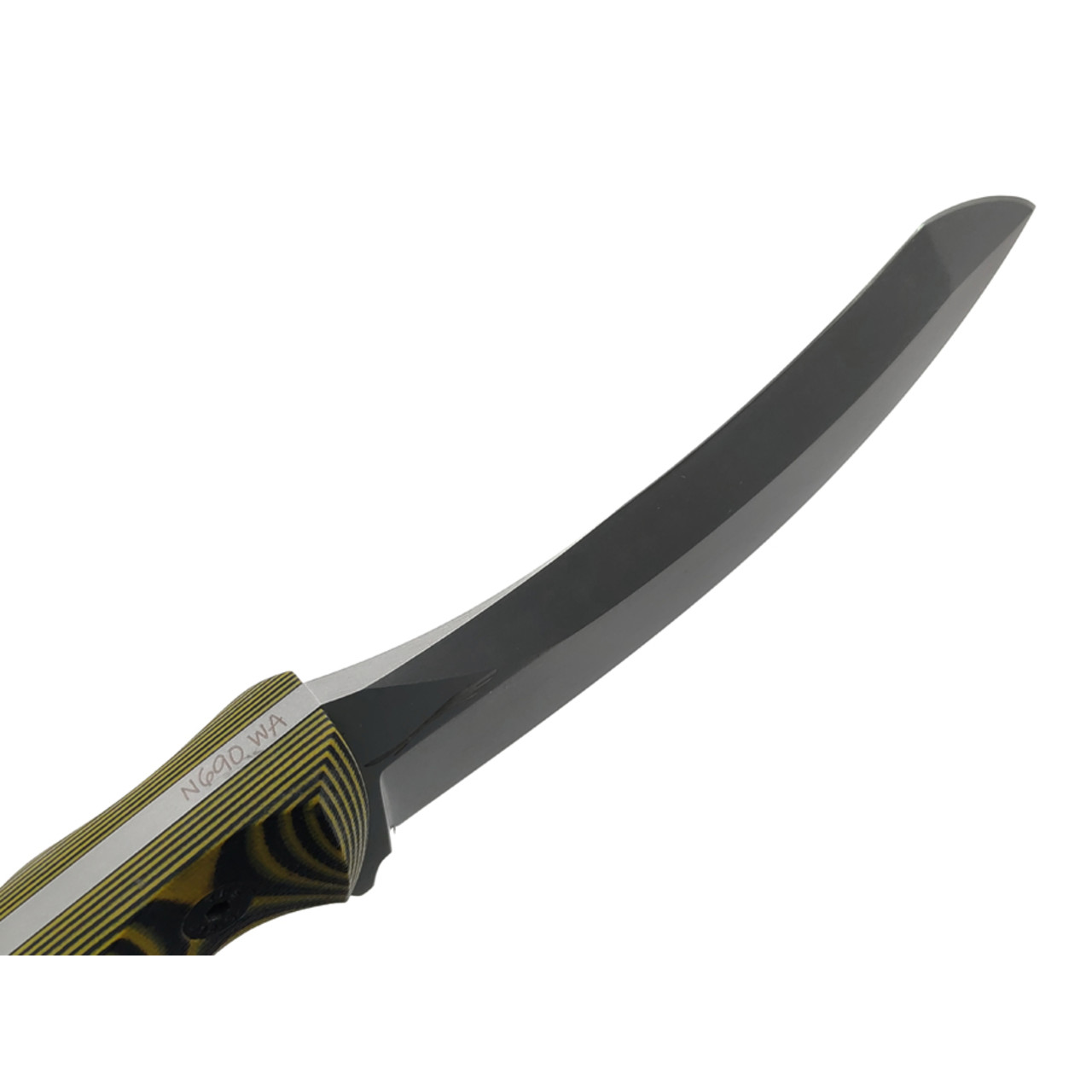 Волчий Век нож Кондрат 10 сталь N690 WA стоунвош, рукоять G10 black & yellow, винты