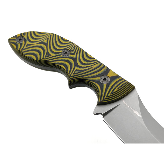 Волчий Век нож Кондрат 10 сталь N690 WA стоунвош, рукоять G10 black & yellow, винты