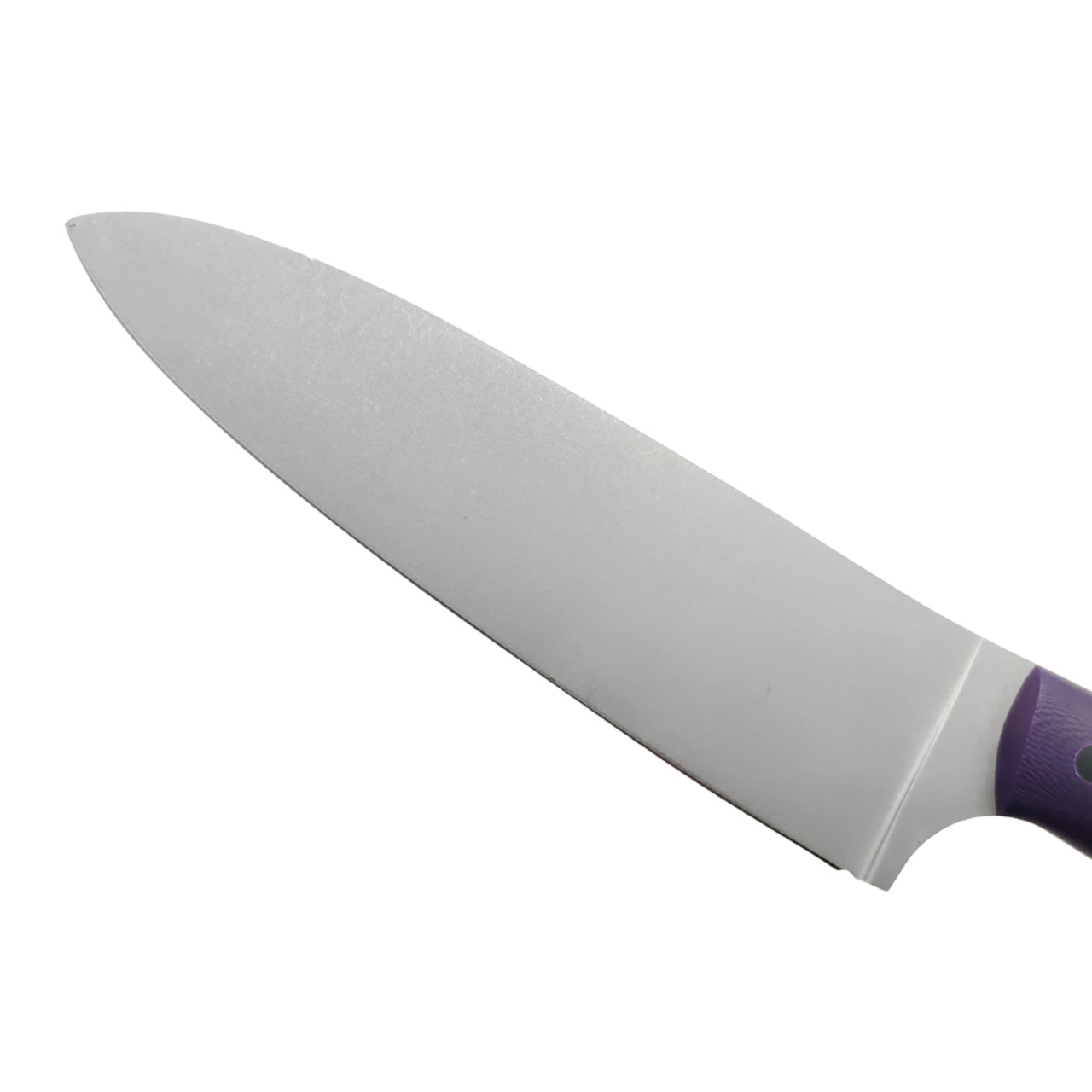 Волчий Век нож Шеф средний сталь N690 WA стоунвош, рукоять G10 purple, пины карбон