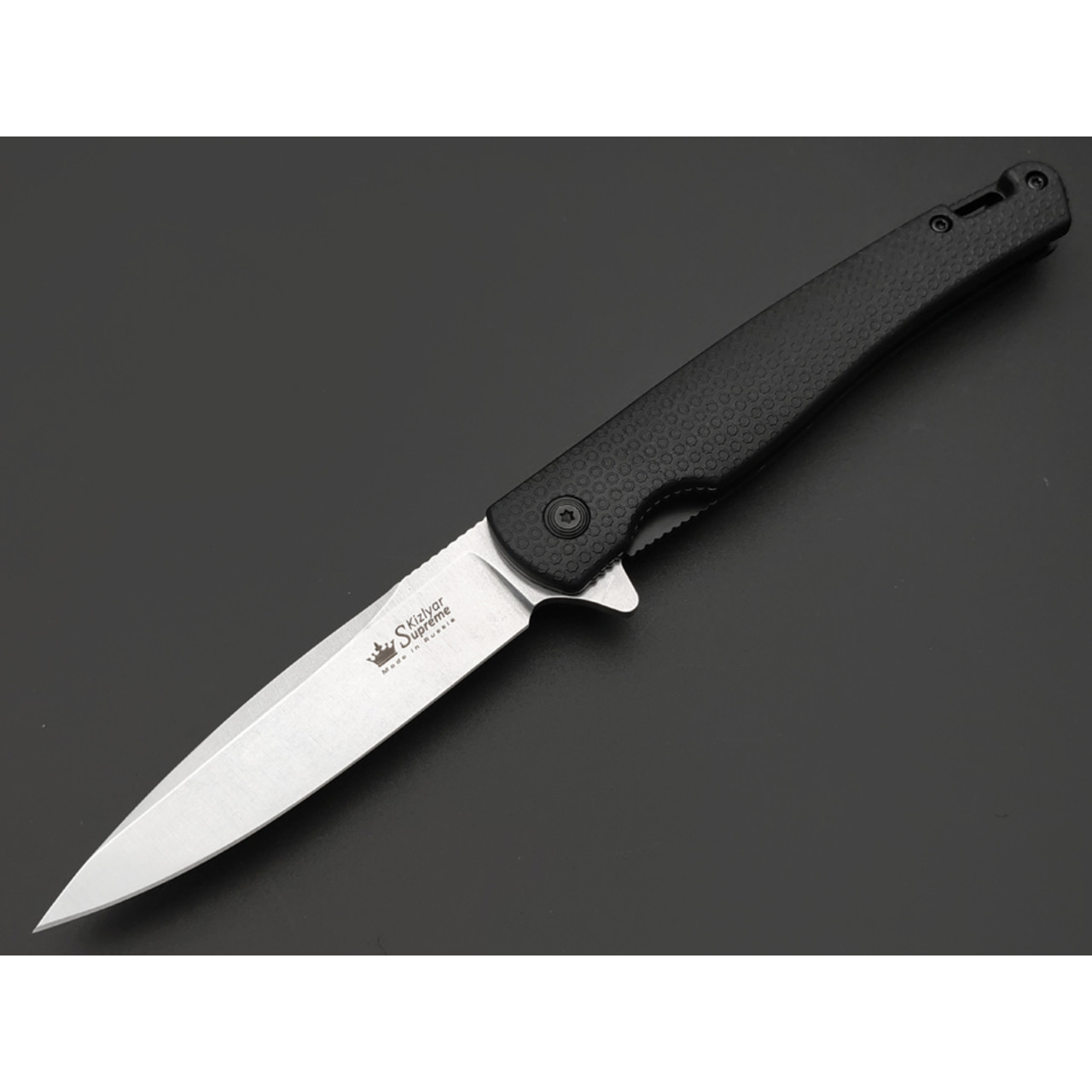 Kizlyar Supreme складной нож Hussar сталь VG-10 стоунвош, рукоять FRN black