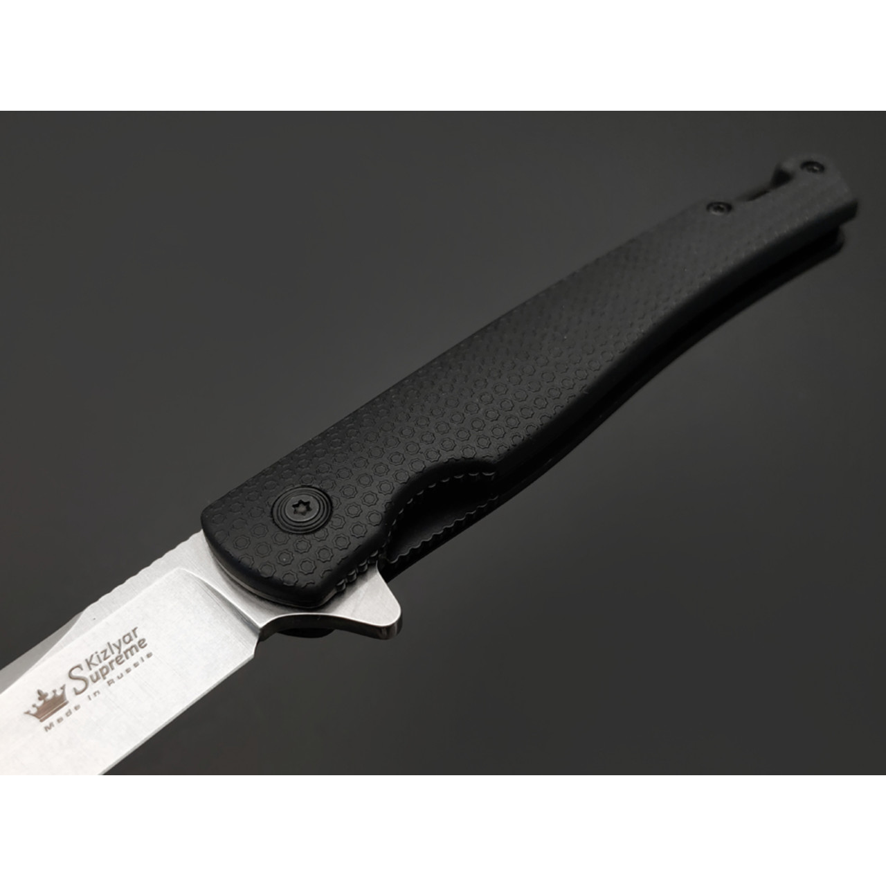 Kizlyar Supreme складной нож Hussar сталь VG-10 стоунвош, рукоять FRN black