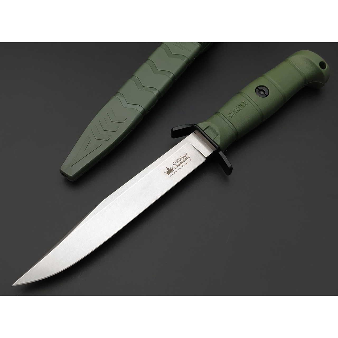 Kizlyar Supreme тактический нож Vector Olive сталь Elmax стоунвош, рукоять Kraton