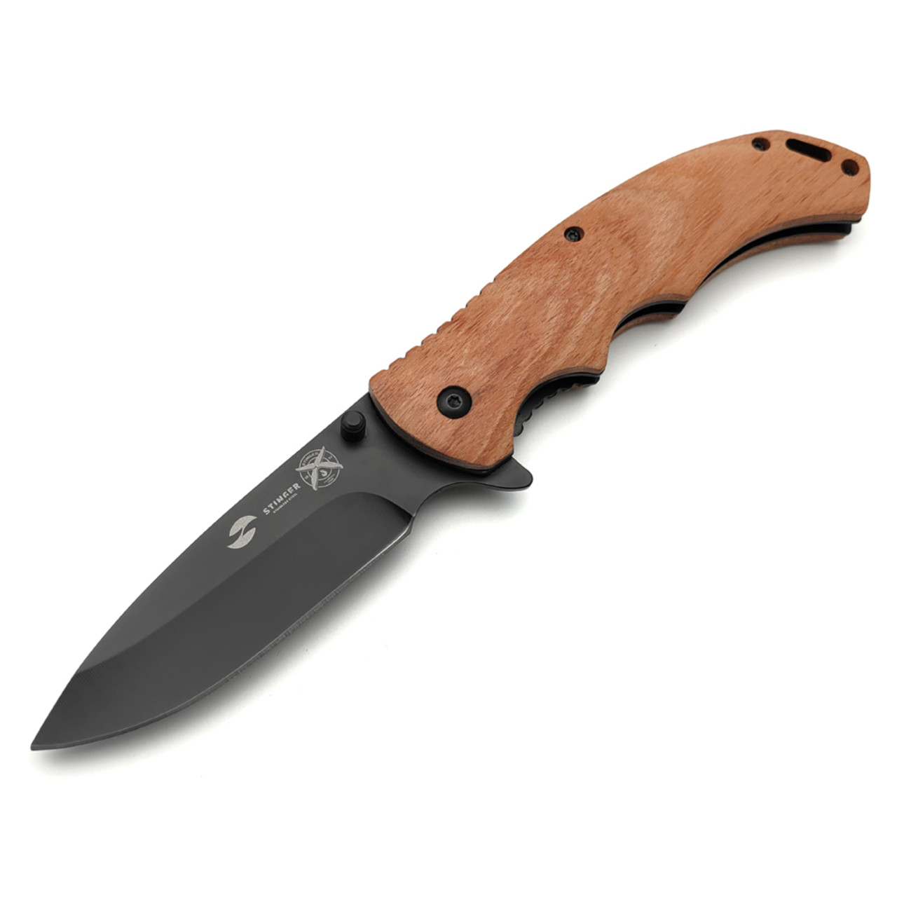 Stinger нож складной FK-1116RO сталь 3Cr13 black, рукоять Дерево палисандр, сталь