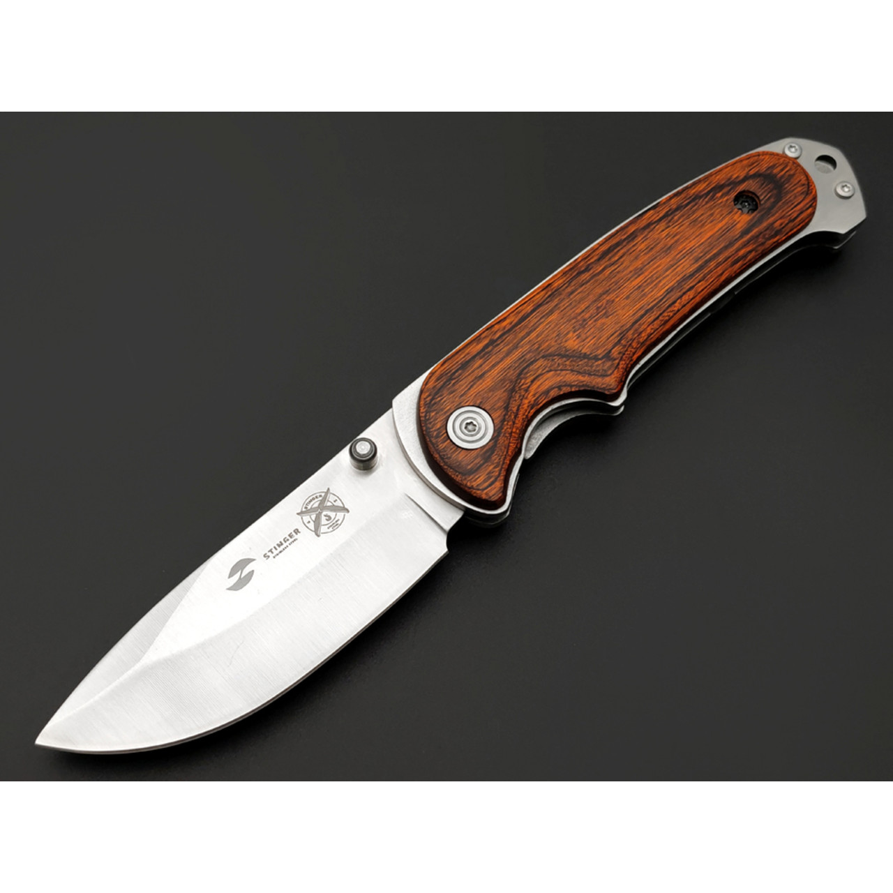 Stinger нож складной FK-8236 сталь 3Cr13 полировка, рукоять Pakka wood, сталь