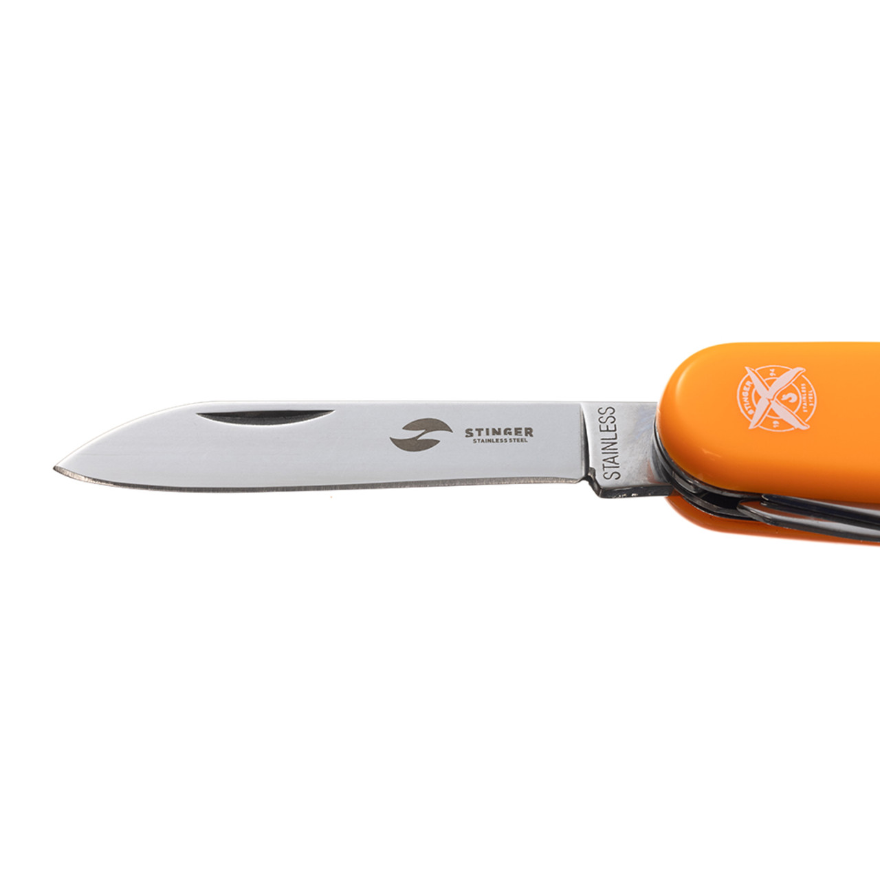 Stinger нож многофункциональный FK-K5017-6P (11 функций) сталь 420, рукоять ABS orange