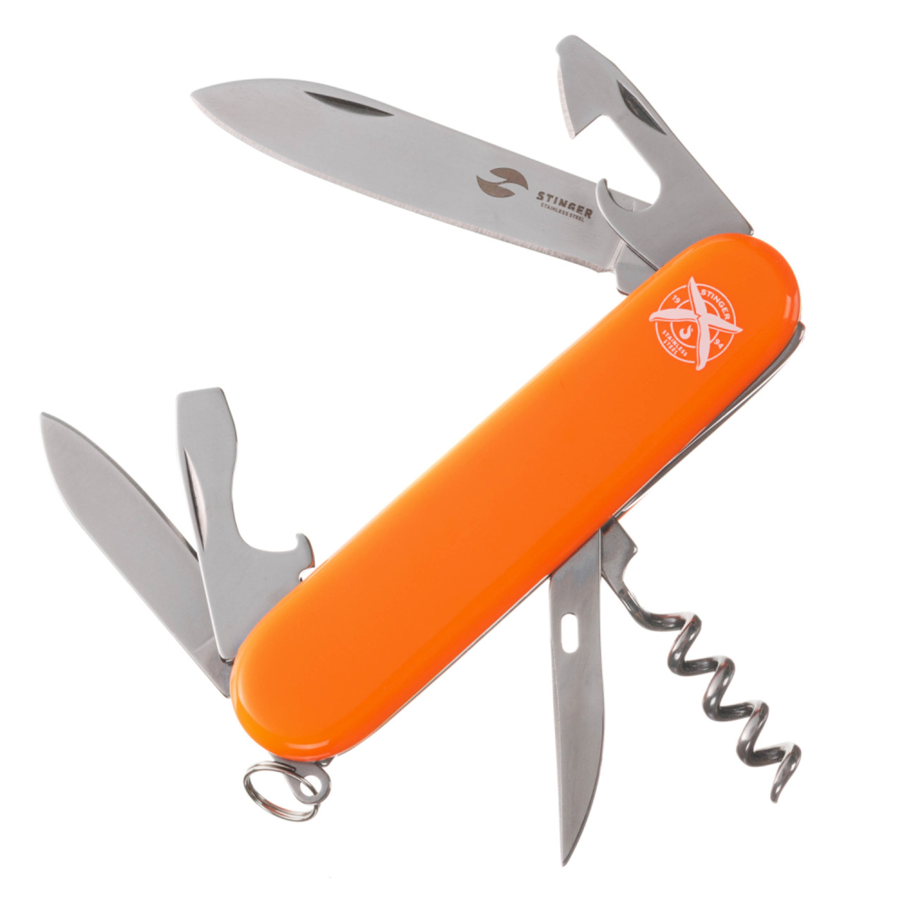 Stinger нож многофункциональный FK-K5005NH-11F (11 функций) сталь 420, рукоять ABS orange