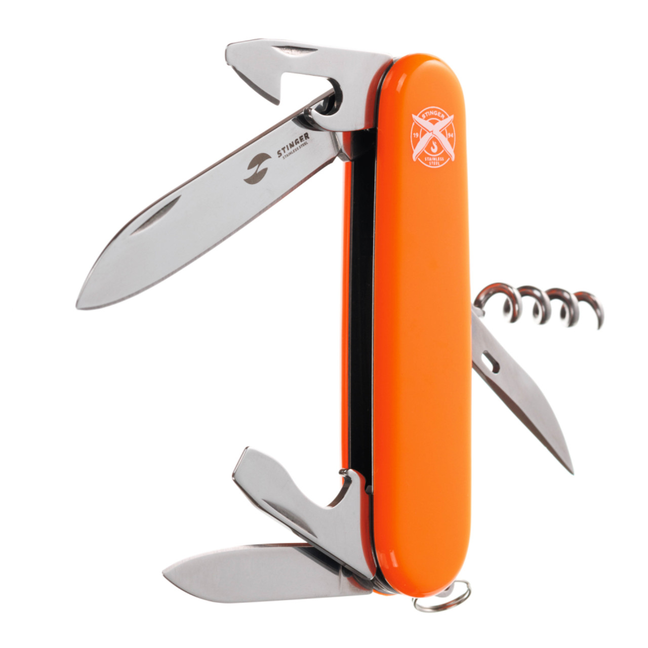 Stinger нож многофункциональный FK-K5005NH-11F (11 функций) сталь 420, рукоять ABS orange