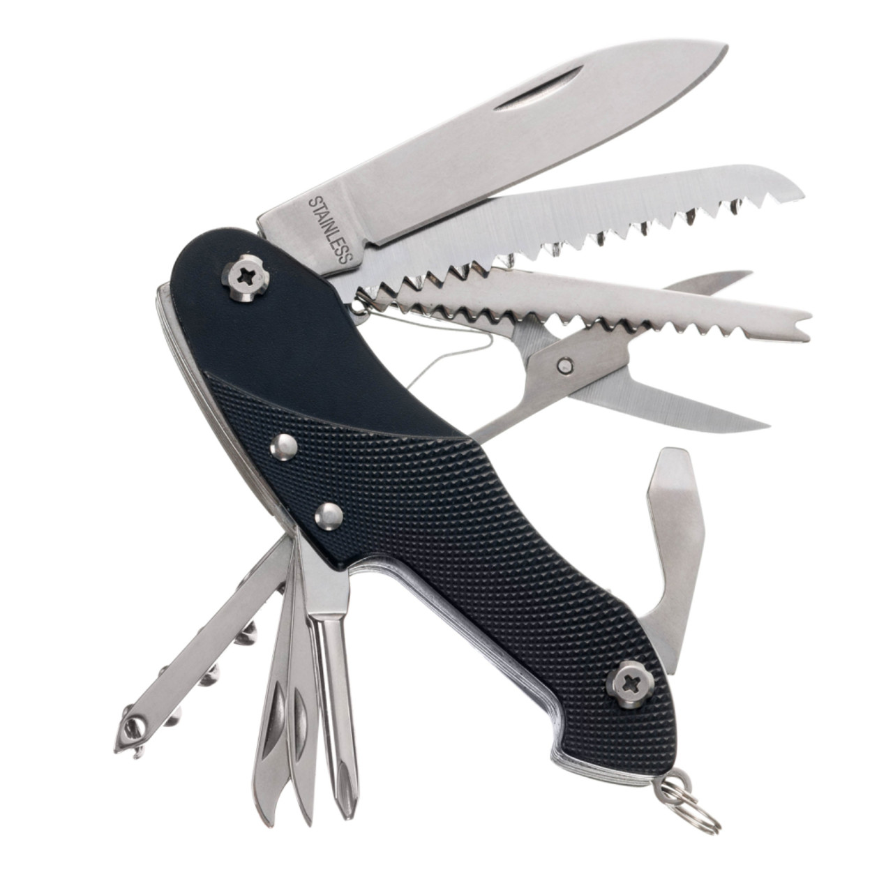 Stinger нож многофункциональный FK-KG5011L7 (15 функций) сталь 420, рукоять Aluminum black