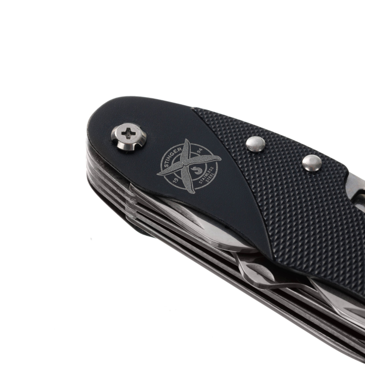 Stinger нож многофункциональный FK-KG5011L7 (15 функций) сталь 420, рукоять Aluminum black
