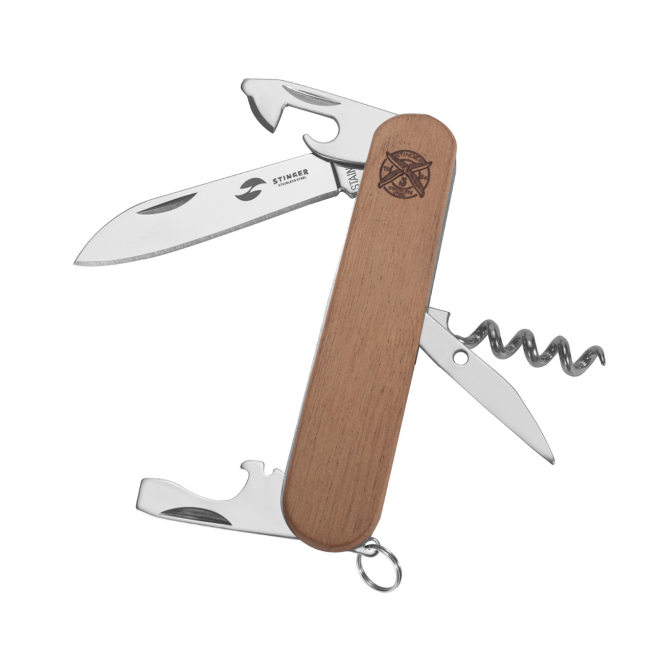 Stinger нож многофункциональный FK-K5019-5P (10 функций) сталь 420, рукоять Дерево сапеле