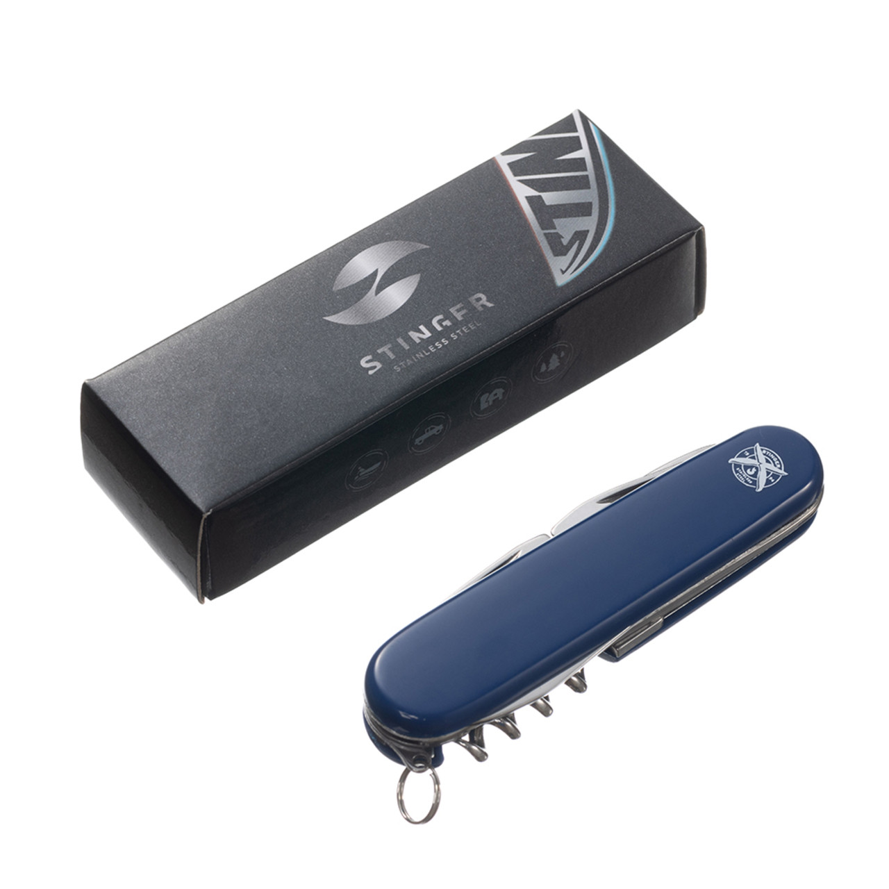 Stinger нож многофункциональный FK-K5020-6P (11 функций) сталь 420, рукоять ABS blue