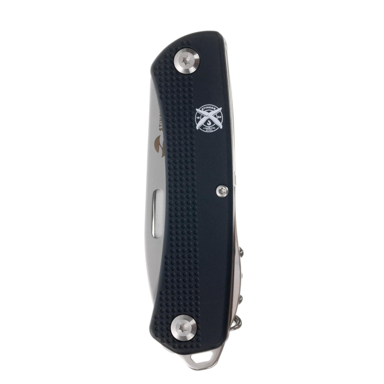 Stinger нож многофункциональный FK-GHK2P-06B (10 функций) сталь 440A, рукоять ABS black, блистер