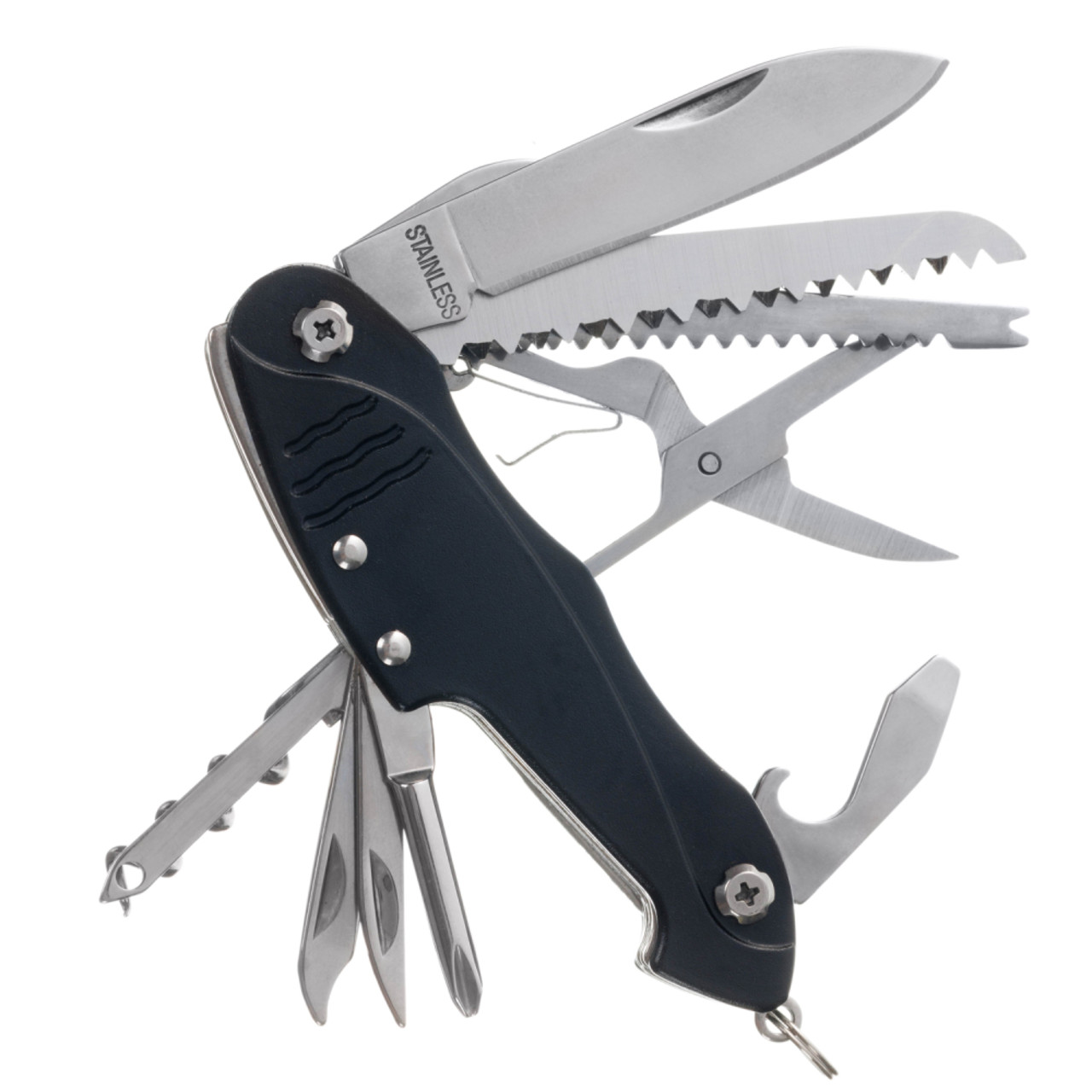 Stinger нож многофункциональный FK-KG5011L2B (15 функций) сталь 420, рукоять Aluminum black, блистер