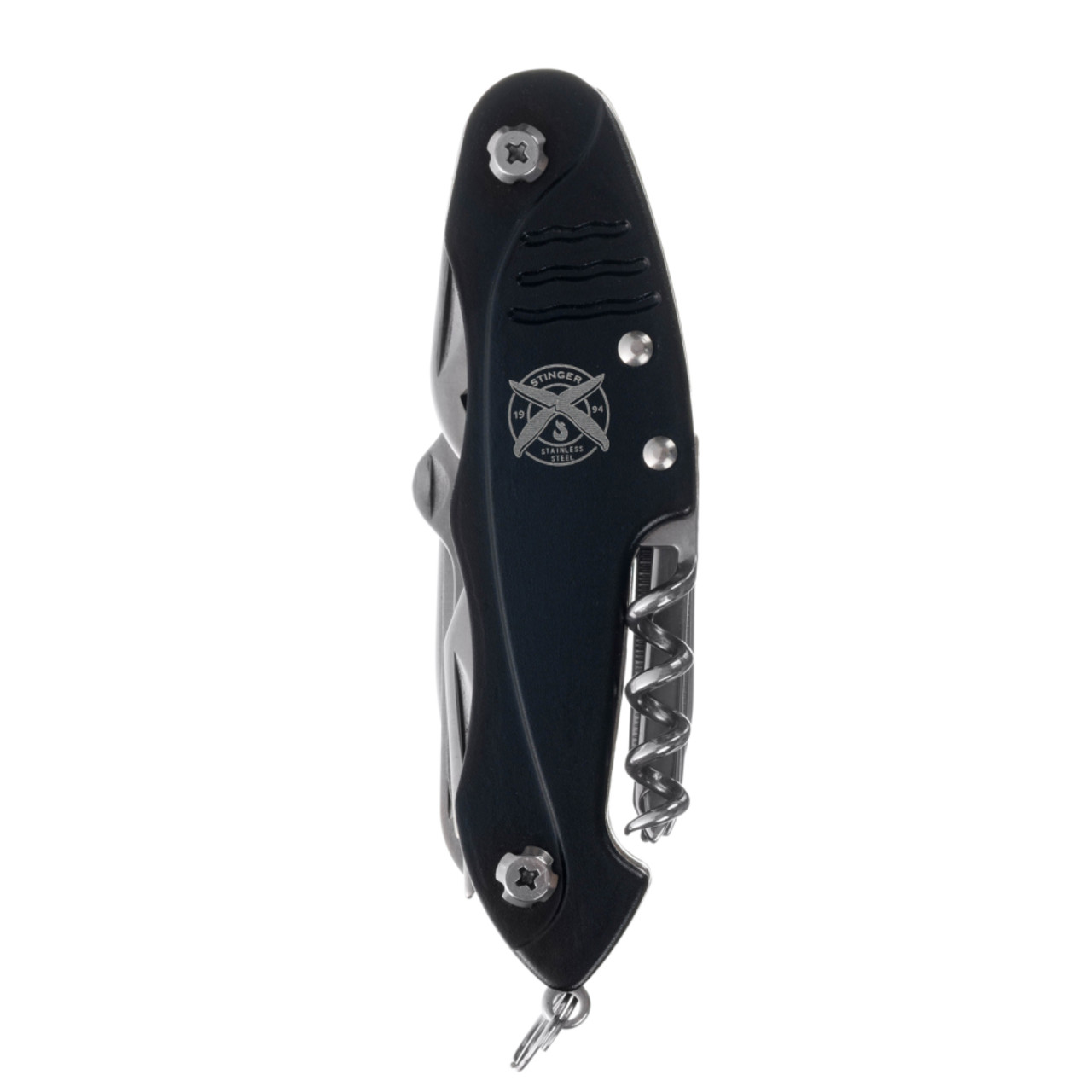 Stinger нож многофункциональный FK-KG5011L2B (15 функций) сталь 420, рукоять Aluminum black, блистер