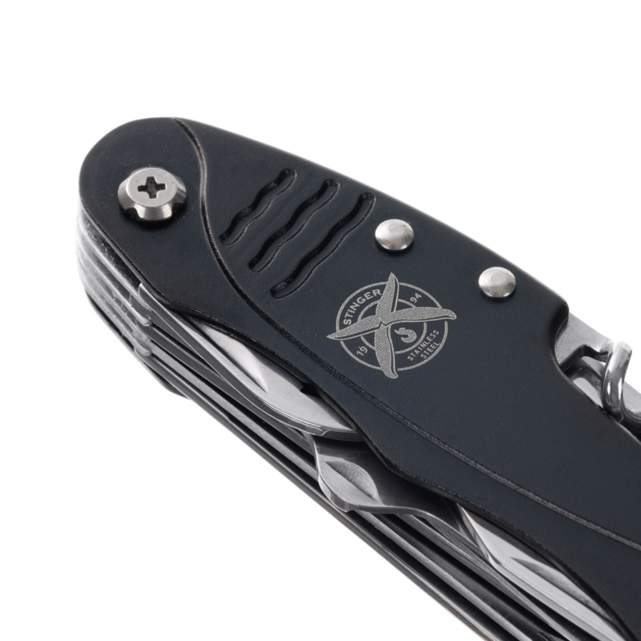 Stinger нож многофункциональный FK-KG5011L2B (15 функций) сталь 420, рукоять Aluminum black, блистер