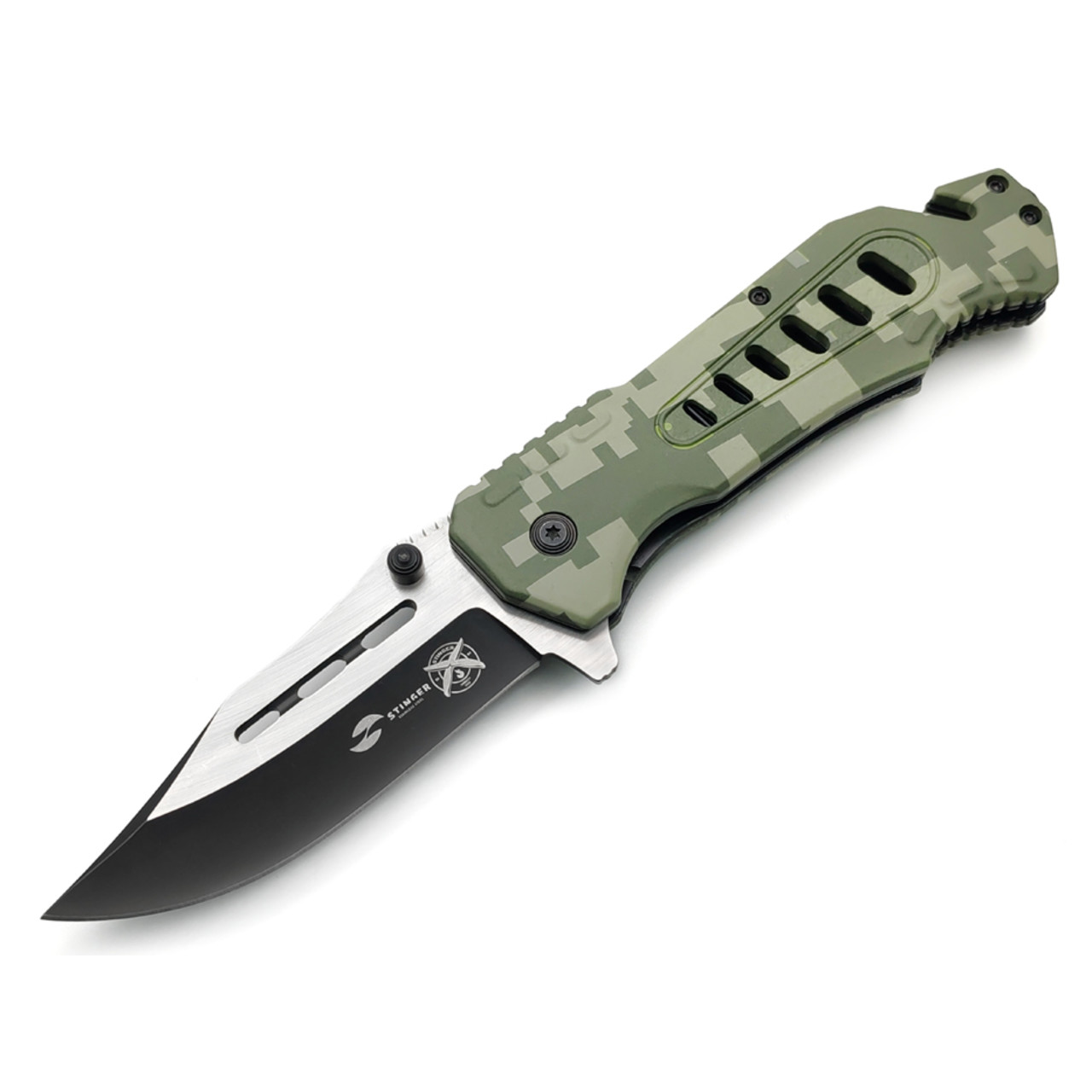 Stinger нож складной FK-008H сталь 3Cr13 satin & black, рукоять Aluminum digital camo