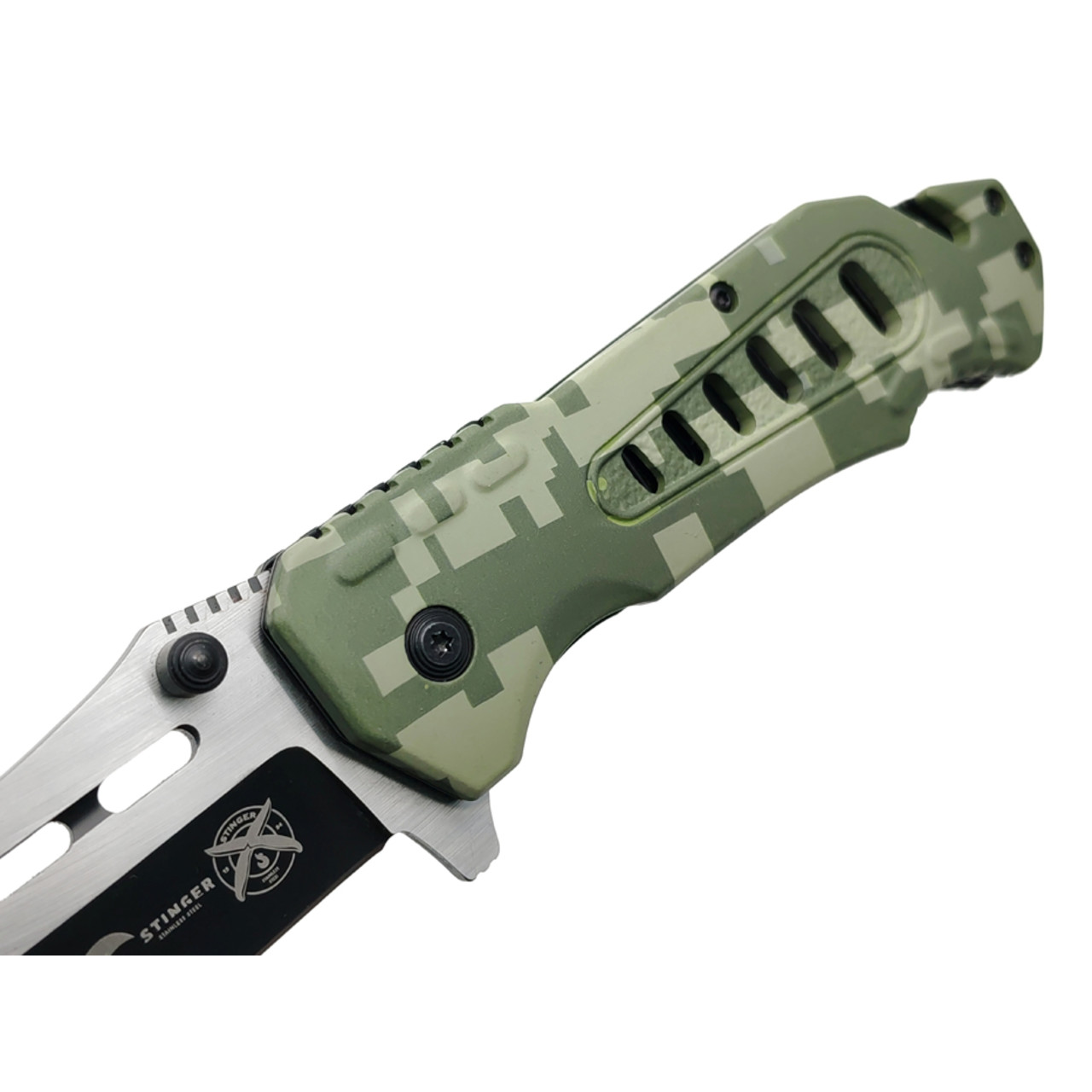 Stinger нож складной FK-008H сталь 3Cr13 satin & black, рукоять Aluminum digital camo