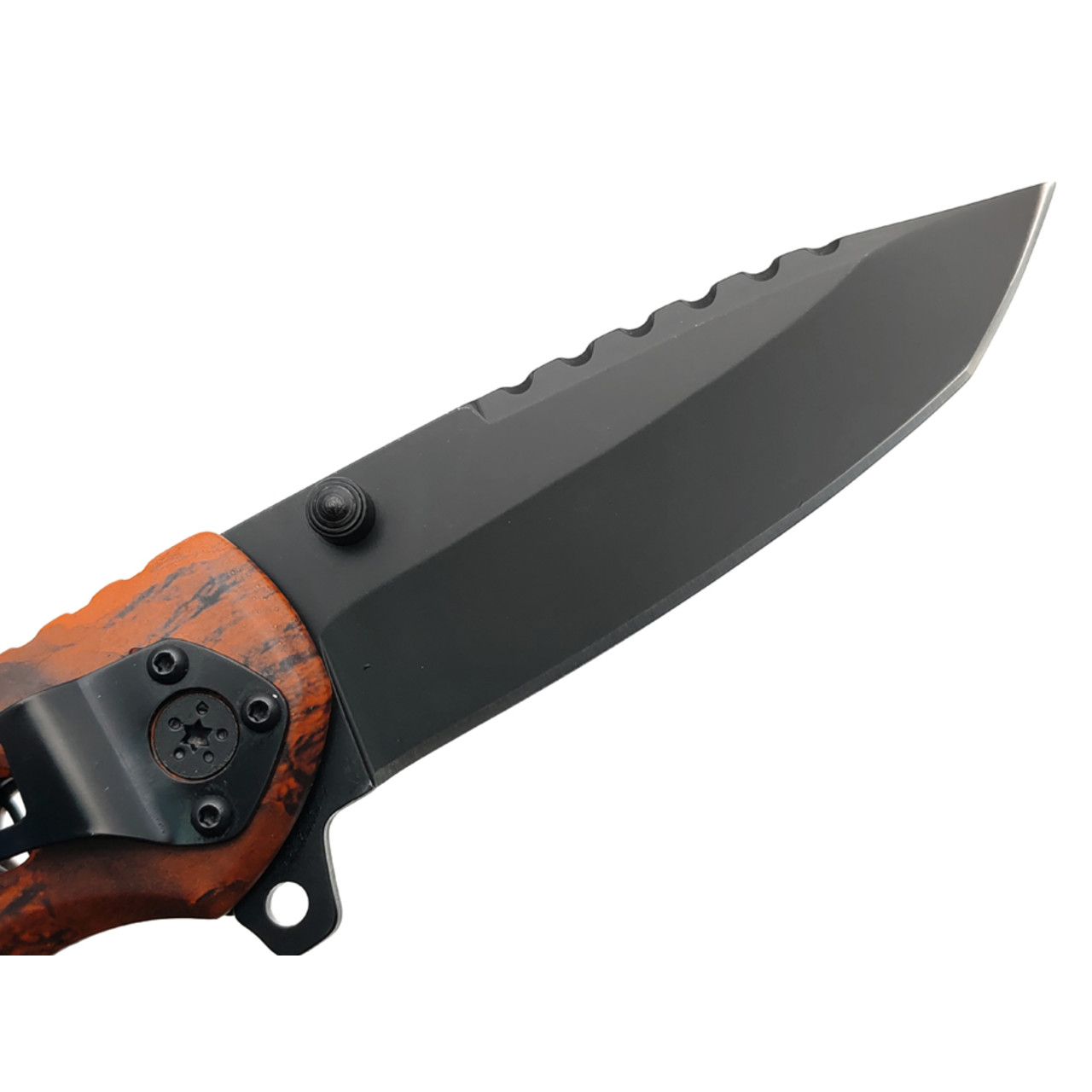 Stinger нож складной FK-020OR сталь 3Cr13 black, рукоять Aluminum orange camo
