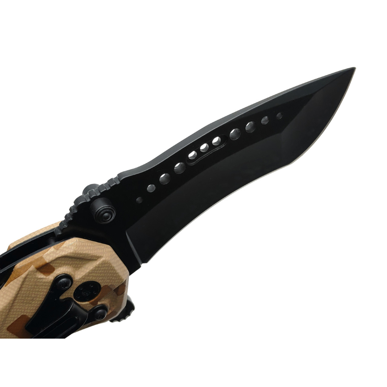 Stinger нож складной FK-014X сталь 3Cr13 black, рукоять Aluminum sand camo