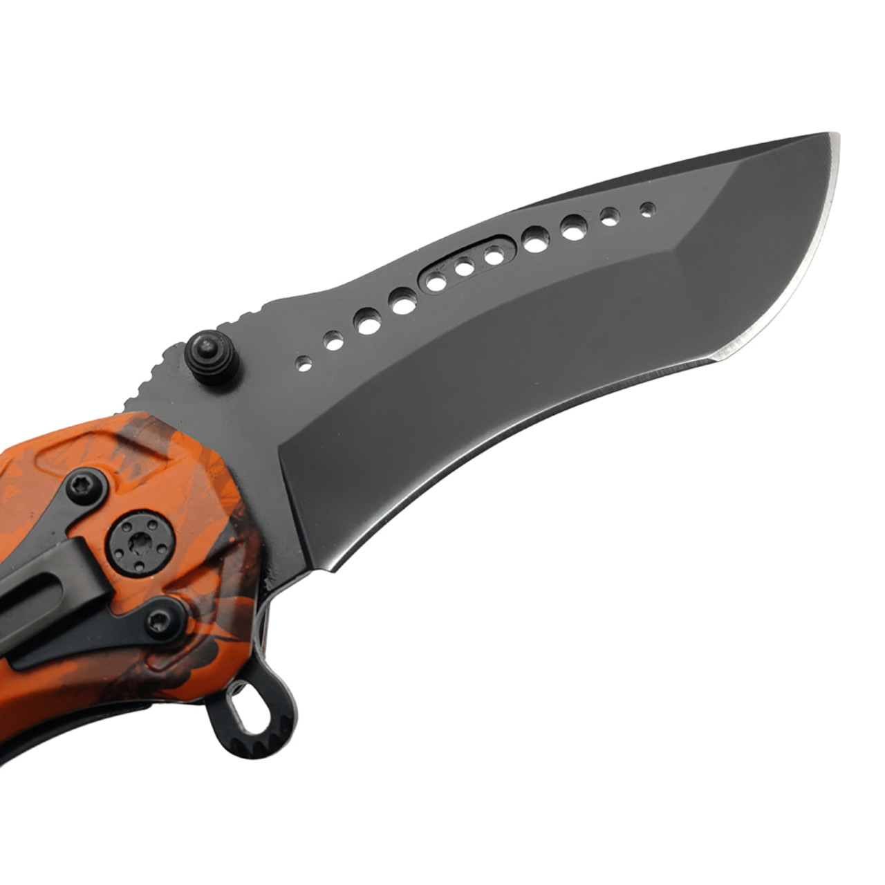 Stinger нож складной FK-018X сталь 3Cr13 black, рукоять Aluminum orange camo