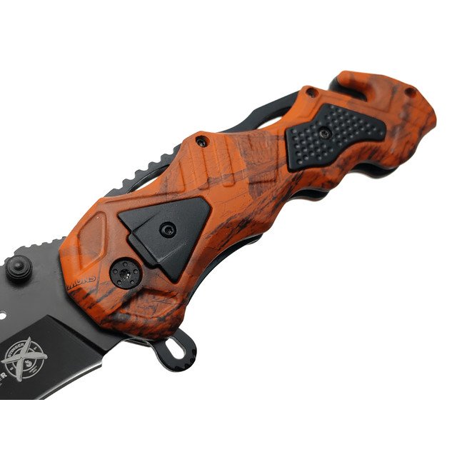 Stinger нож складной FK-018X сталь 3Cr13 black, рукоять Aluminum orange camo