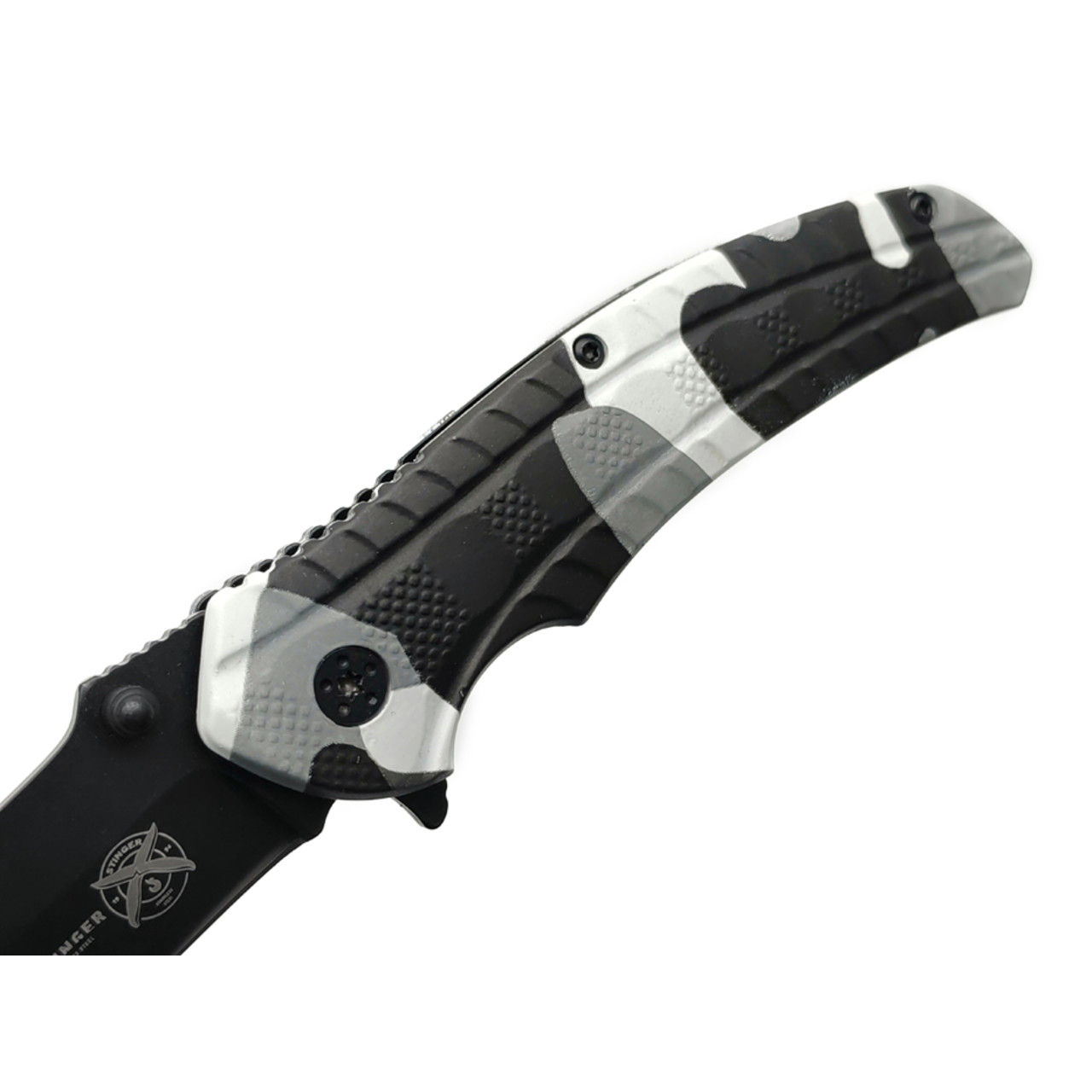 Stinger нож складной FK-019SNO-CA сталь 3Cr13 black, рукоять Aluminum Siberian camo