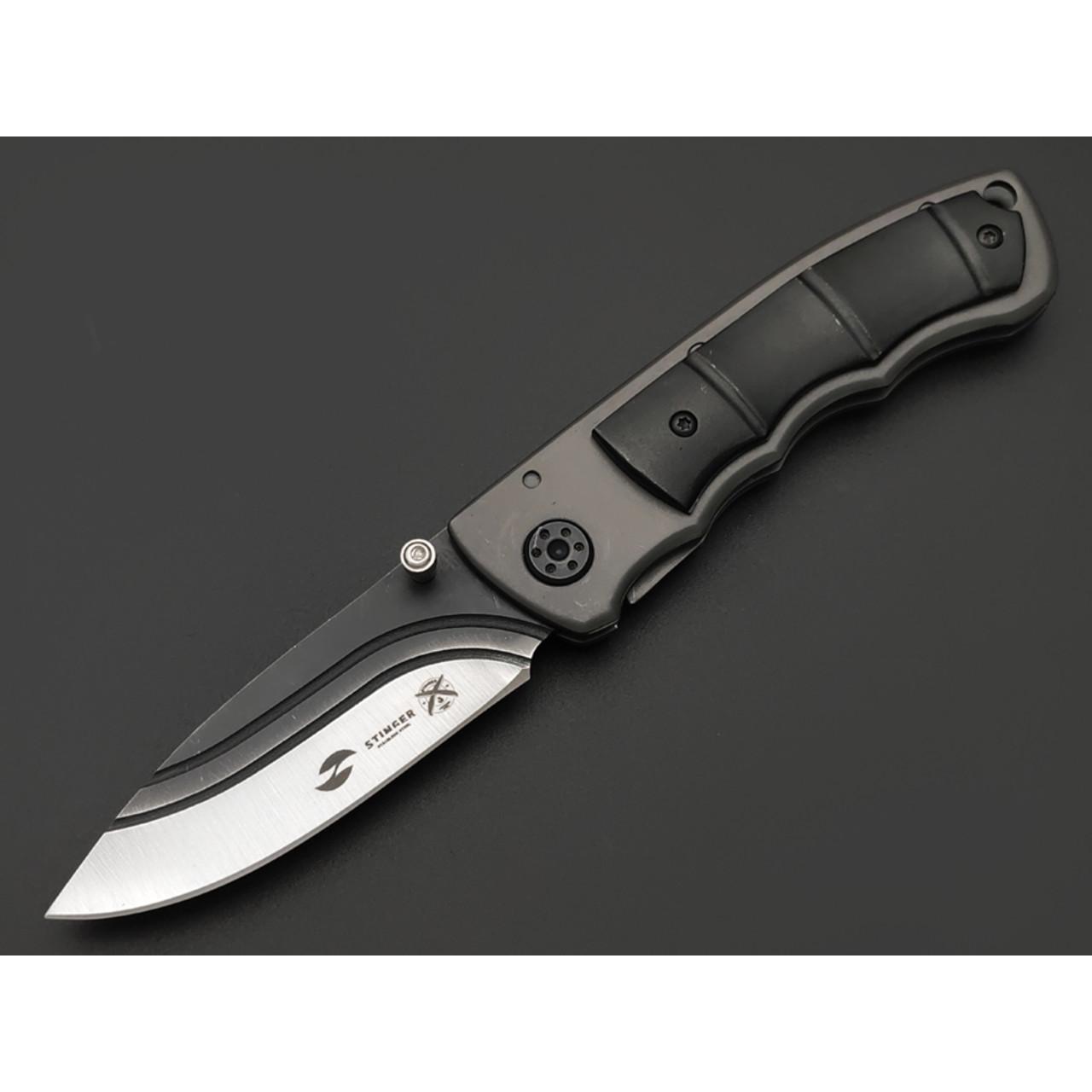 Stinger нож складной FB0072 сталь 420 satin & black, рукоять Aluminum black & grey, сталь