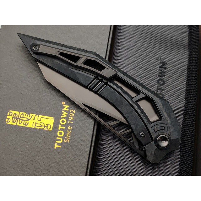 TuoTown складной нож Xenos Integral TXS-MKAB сталь TMAX DLC, рукоять Titanium Crystal black
