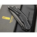 TuoTown складной нож Tiburon TTR-MKCD сталь TMAX DLC, рукоять Titanium Crystal black, Carbon fiber chaotic black TuoTown складной нож Tiburon TTR-MKCD сталь TMAX DLC, рукоять Titanium Crystal black, Carbon fiber chaotic black