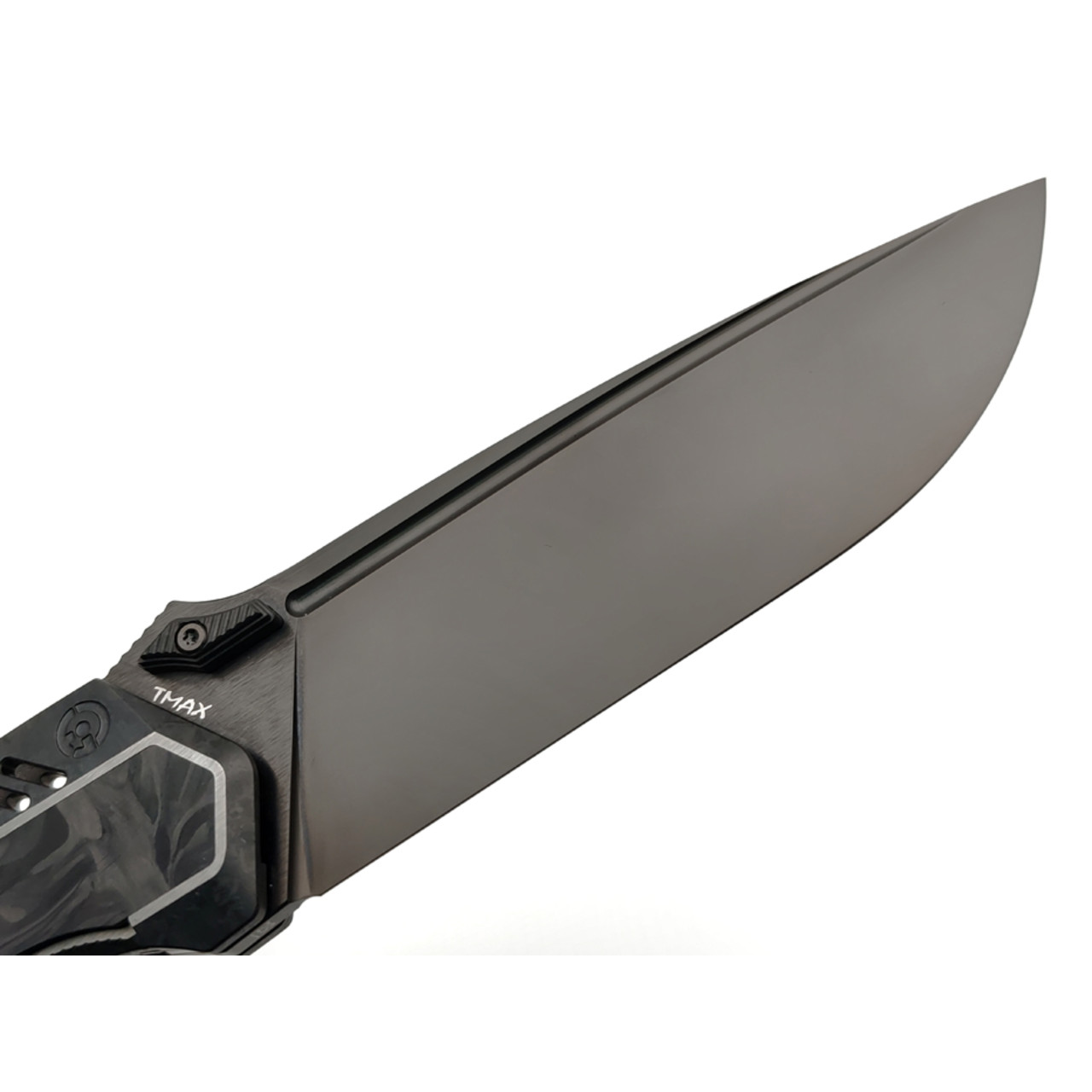TuoTown складной нож Tiburon TTR-MKCD сталь TMAX DLC, рукоять Titanium Crystal black, Carbon fiber chaotic black