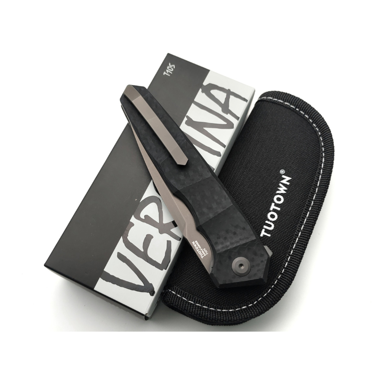 TuoTown и Eagle Knives складной нож Vershina Black сталь T10S PVD, рукоять G10-Карбон