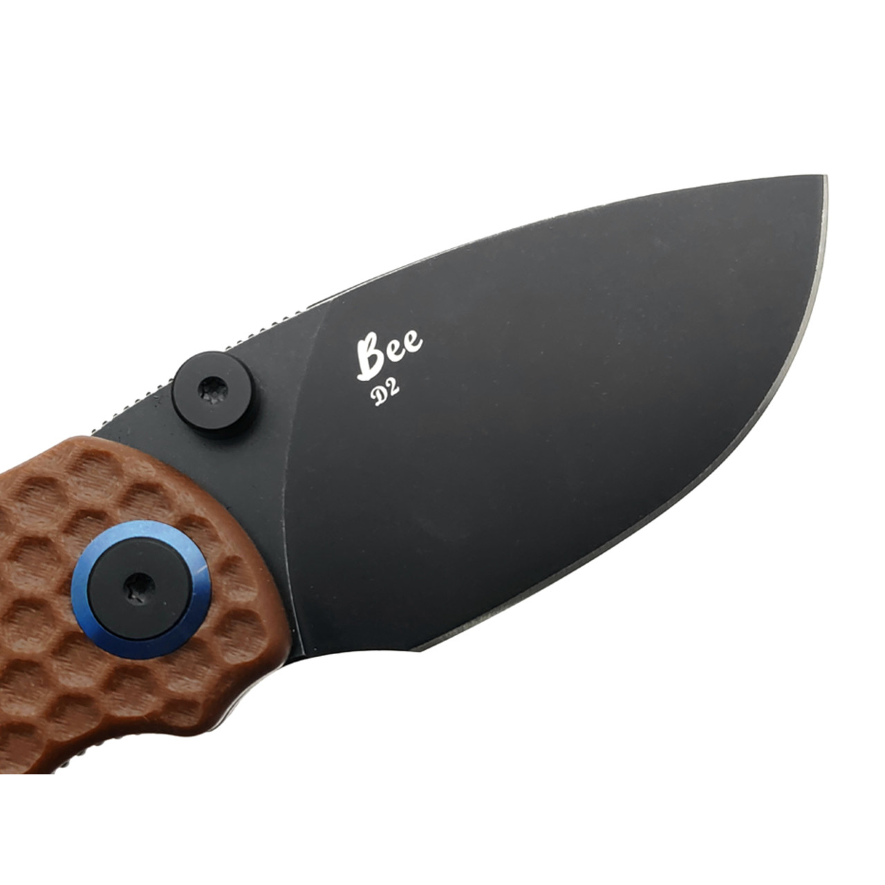 Harnds складной нож Bee CK5016BN-BTSW сталь D2 black titanium стоунвош, рукоять G10 brown