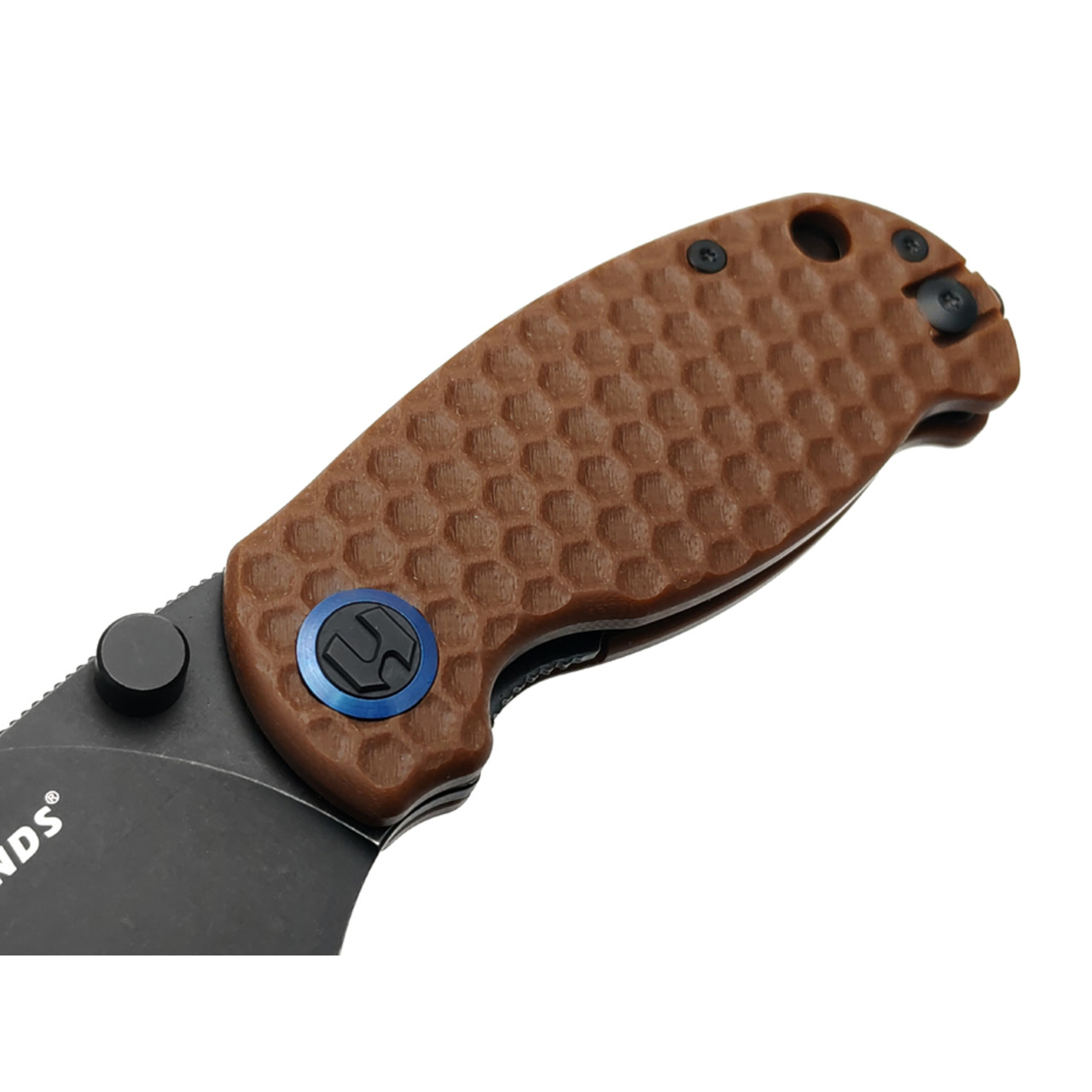 Harnds складной нож Bee CK5016BN-BTSW сталь D2 black titanium стоунвош, рукоять G10 brown