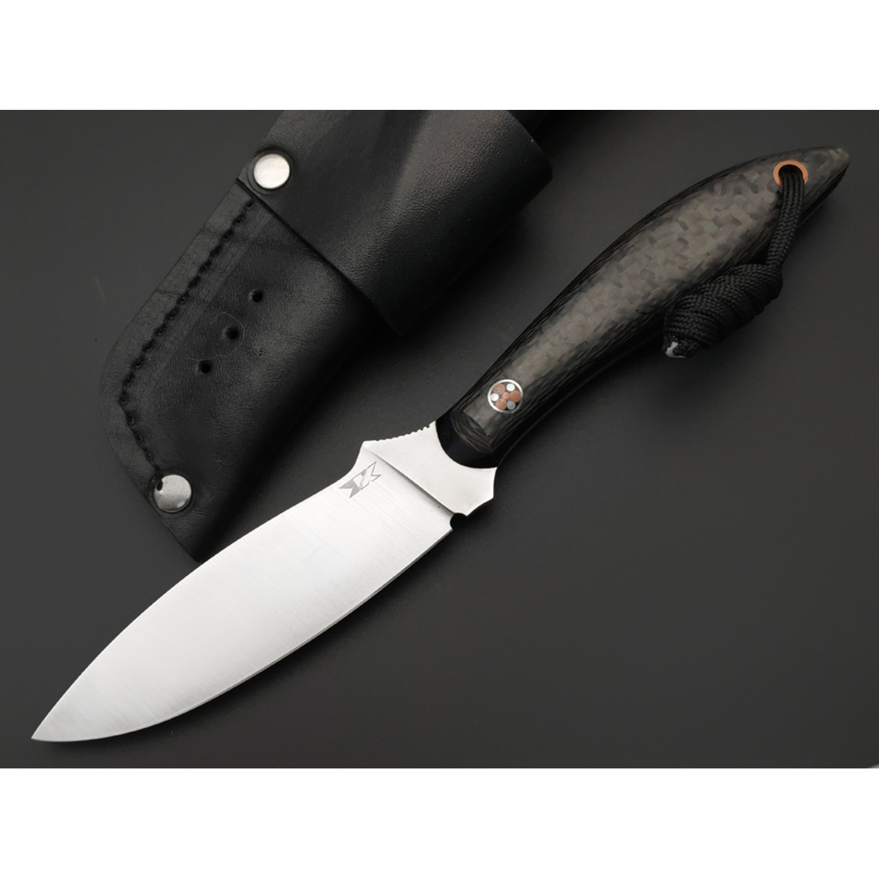 7 ножей нож Канадец сталь PGK satin, рукоять Carbon fiber, G10 black, мозаичный пин