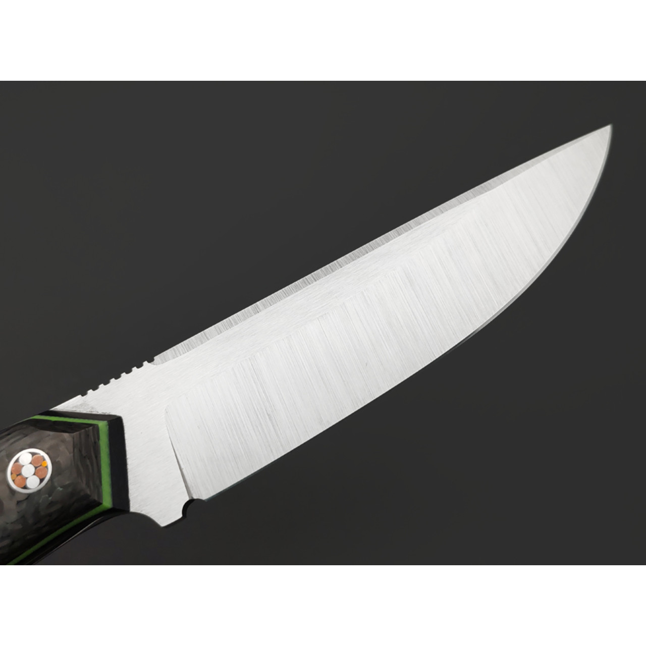 7 ножей нож Айсберг сталь N690 satin, рукоять Carbon fiber, G10 black & green, мозаичный пин