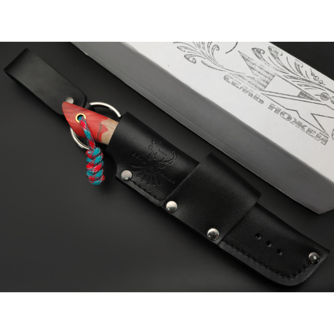 7 ножей нож Джек малый сталь VG-10 satin, рукоять стаб. Кап клёна, G10 red, латунь
